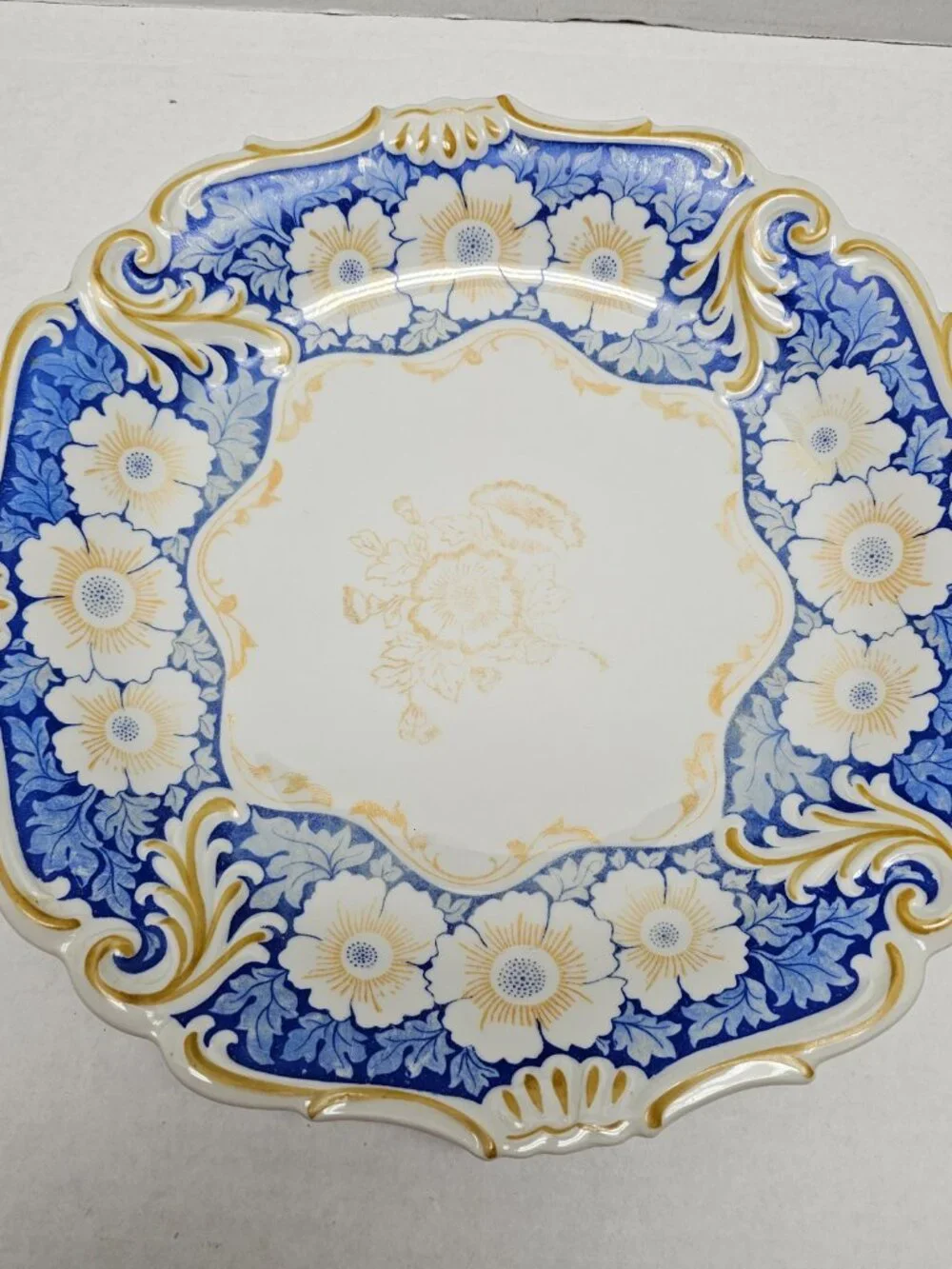 Vintage Antique Schwarzenhammer Bavaria Germany Porcelain Plate Scalloped Rim